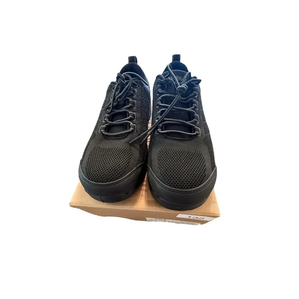 Orthofeet Men's Black Comp-Toe Orthopedic Cobalt Work Shoes Size 7.5